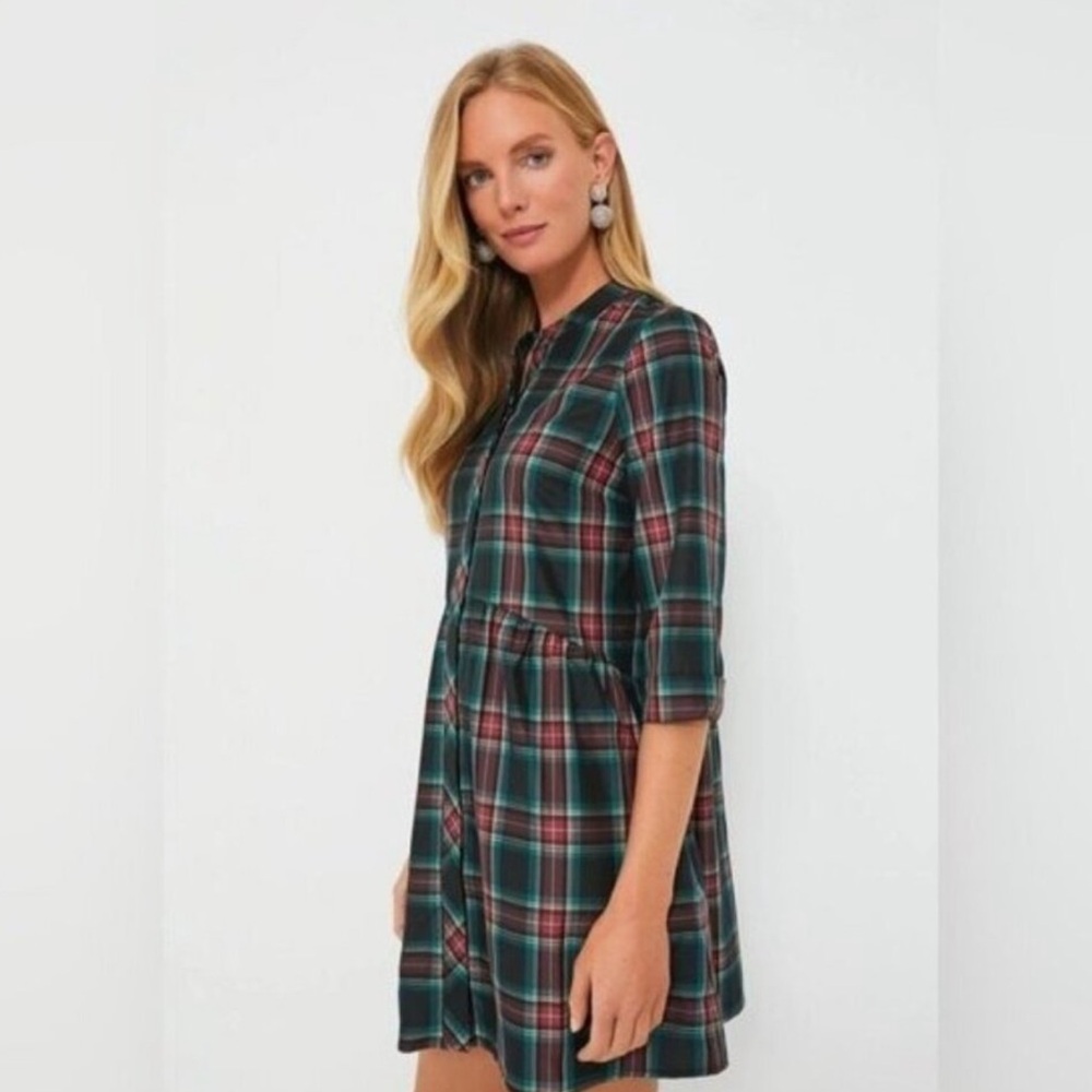Tuckernuck | NEW Festive Plaid Royal Shirt Mini Dress Size S